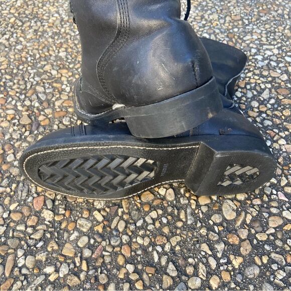 Vintage is military ANSI steel cap toe combat biker motorcycle boots 5 W - Picture 4 of 8
